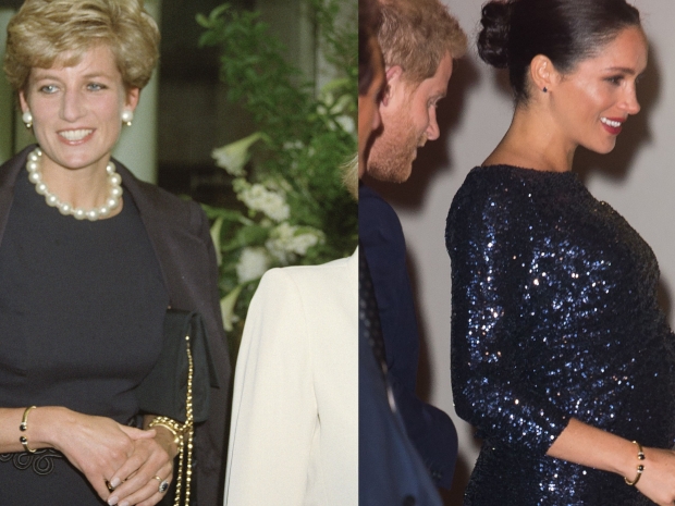 Megan Markle with a jewelry bracelet Princess Diana